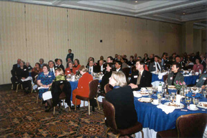 An appreciative crowd of banquet attendees