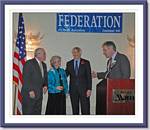 Fairfax County BOS Chair Gerry Connolly, Citation of Merit Award Winners Bill and Janie Strauss & Federation President John Jennison