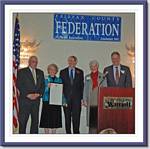 Fairfax County BOS Chair Gerry Connolly, Citation of Merit Award Winners Bill and Janie Strauss & Federation President John Jennison