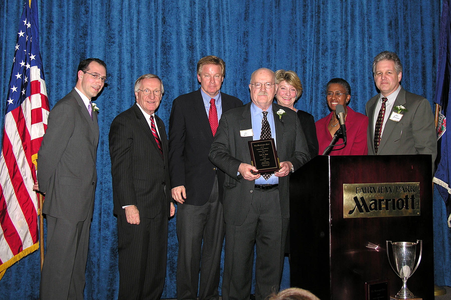 Copyright  2007 by FCFCA, Ruben Rodriguez,  Delegate Ken Plum. Representative Thomas M. Davis, Citation of Merit Award Winner Lee Rau, State Senator Janet Howell, Hunter Mill Supervisor Cathy M. Hudgins, and Federation President John Jennison