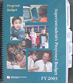 Photo of Proposed Schools Budget Document